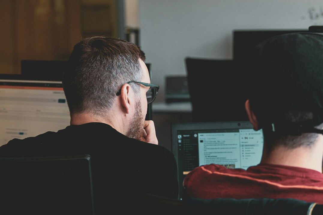 developers reviewing code together